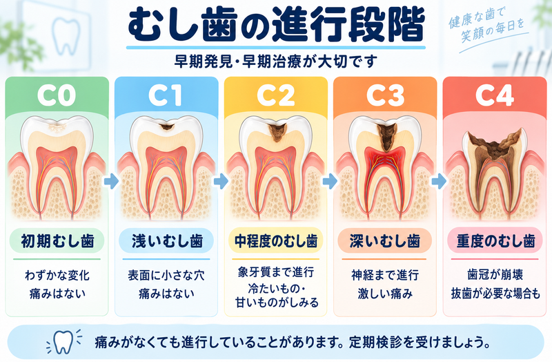 むし歯の進行段階